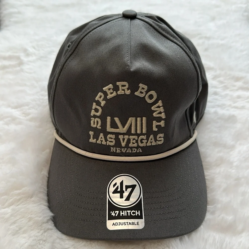 NWT ‘47 Super Bowl LVIII Las Vegas Adjustable Hat Grey